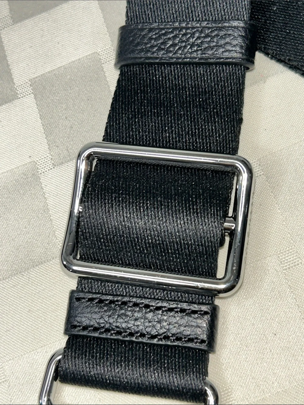 Cole Haan Black Adjustable Crossbody Strap with Silver Hardware